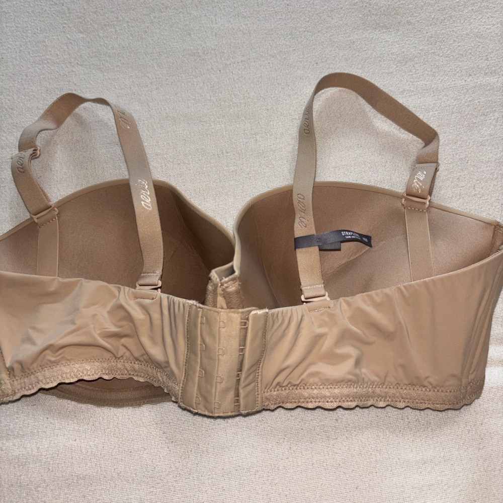 Aerie Real Happy Strapless Beige Convertible Push Up Bra Women's Size 40D NWOT - Picture 4 of 8